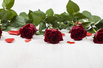 Red roses and hearts