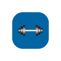 Dumbbell Square icon blue vector illustration