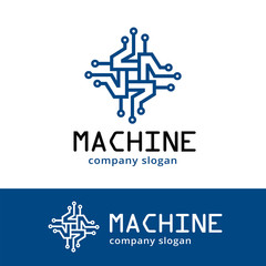 Machine Logo Template Design Vector, Emblem, Design Concept, Creative Symbol, Icon