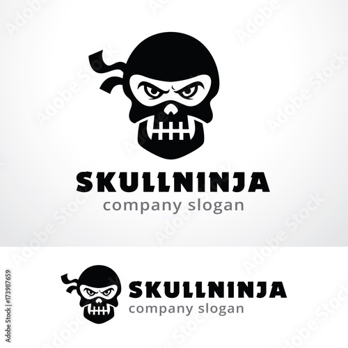 skull ninja logo template design vector emblem design concept