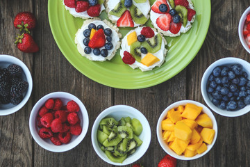 Mini Fruit Pizzas with Colorful Fresh Fruit
