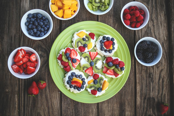 Mini Fruit Pizzas with Colorful Fresh Fruit