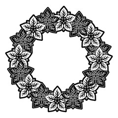 round leaves frame  vector illustration