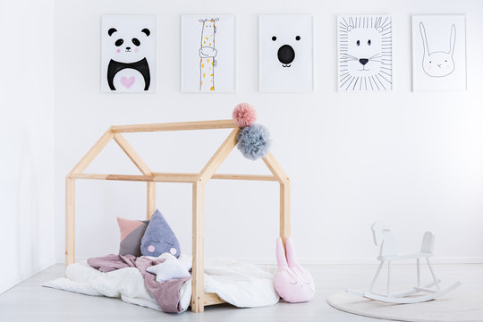 Rocking horse in child's bedroom