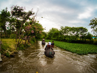 ride an elephent in elephant camp of Thailand