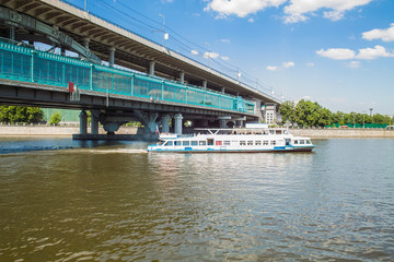 Luzhniki metro bridge in Moscow, Russia