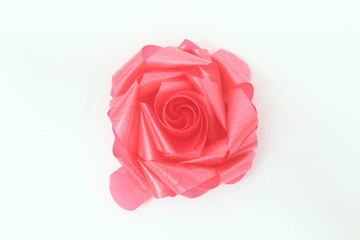 Rose with ribbon.