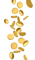 Falling golden coins.
