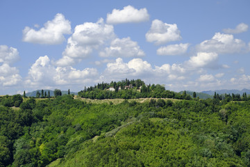Summer landscape between Brisighella and Modigliana (Romagna, Italy)