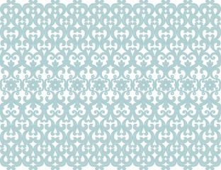 Thai vintage seamless pattern vector abstract background, blue on white