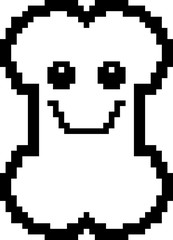 Fototapeta premium Smiling 8-Bit Cartoon Bone