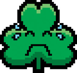 Obraz premium Crying 8-Bit Cartoon Shamrock