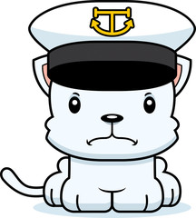 Cartoon Angry Boat Captain Kitten
