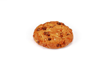 Chocolate chip cookies isolated on white background