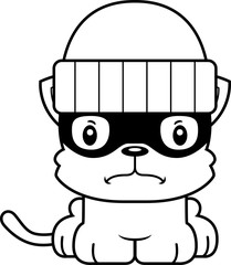 Fototapeta premium Cartoon Angry Thief Kitten