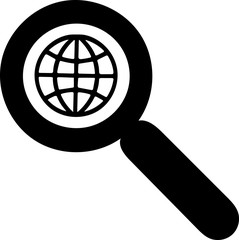 magnifying glass with world
