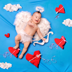 Baby cupid with angel wings