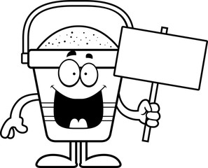 Cartoon Beach Bucket Sign
