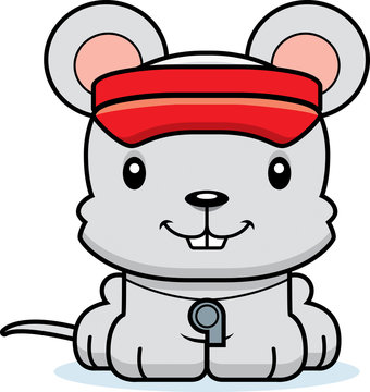 Cartoon Smiling Lifeguard Mouse