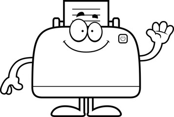Cartoon Printer Waving