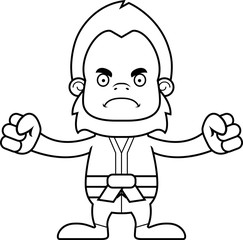 Cartoon Angry Karate Sasquatch