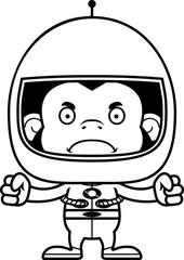 Cartoon Angry Astronaut Chimpanzee