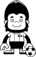 Fototapeta premium Cartoon Smiling Soccer Player Gorilla