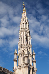Fototapeta na wymiar Spire of Brussels Town Hall