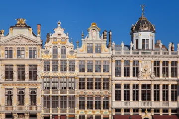 Photo sur Plexiglas Bruxelles Anciennes maisons de guilde sur la Grand Place