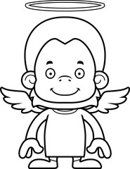 Cartoon Smiling Angel Orangutan