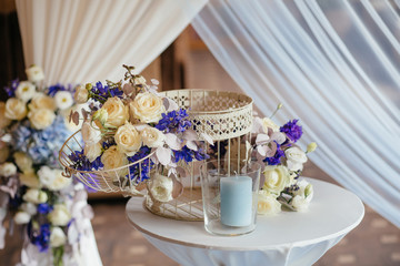 Flowers on wedding table