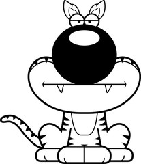 Cartoon Tasmanian Tiger Bored