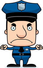 Cartoon Angry Police Officer Man