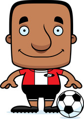 Cartoon Smiling Soccer Player Man