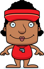 Cartoon Smiling Lifeguard Woman