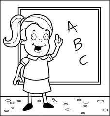 Schoolgirl Blackboard