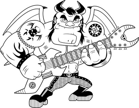 Cartoon Heavy Metal Demon