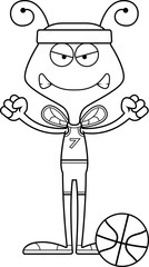 Cartoon Angry Basketball Player Bee
