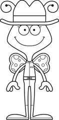 Cartoon Smiling Cowboy Butterfly