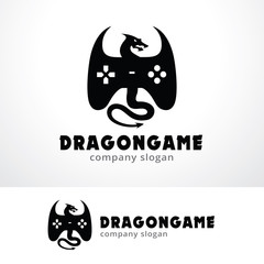 Dragon Game Logo Template Design Vector, Emblem, Design Concept, Creative Symbol, Icon