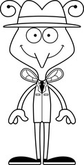 Cartoon Smiling Detective Mosquito