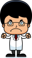 Cartoon Angry Scientist Boy
