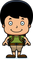 Cartoon Smiling Hiker Boy