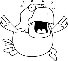 Cartoon Bald Eagle Panic