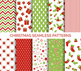 Christmas seamless vector patterns