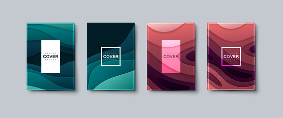 Abstract paper cut cover design.