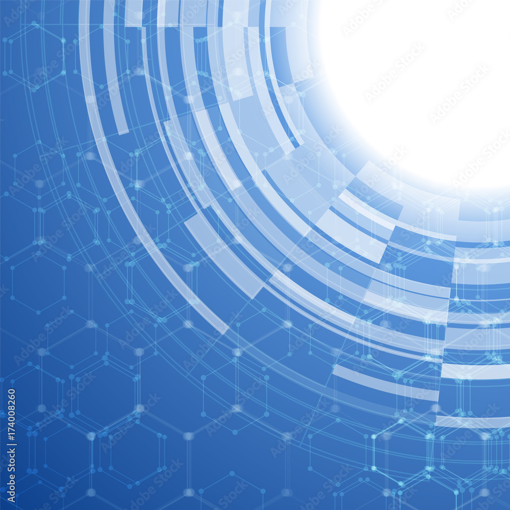 Poster abstract technology concept background. geometric pattern with hexagons. vector illustration