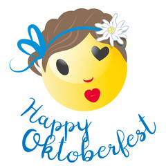 Happy Oktoberfest Smiliey Emoji Girl