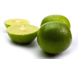 Fresh lemon isolated on white background.
