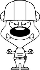 Cartoon Angry Construction Worker Bear